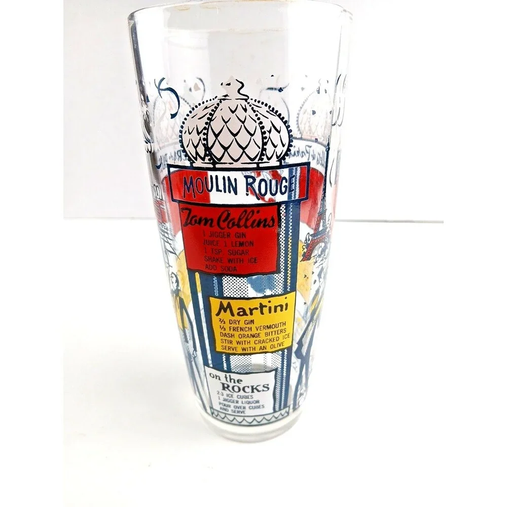 Vintage Hazel-Atlas Cocktail Shaker Paris Opera Ballet Recipes MCM No Lid